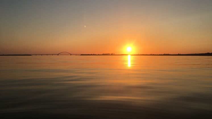 Sonnenuntergang Fehmarnsundbrücke