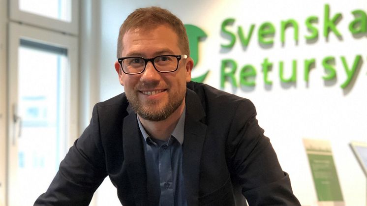 Pontus Björkdahl, hållbarhetschef på Svenska Retursystem