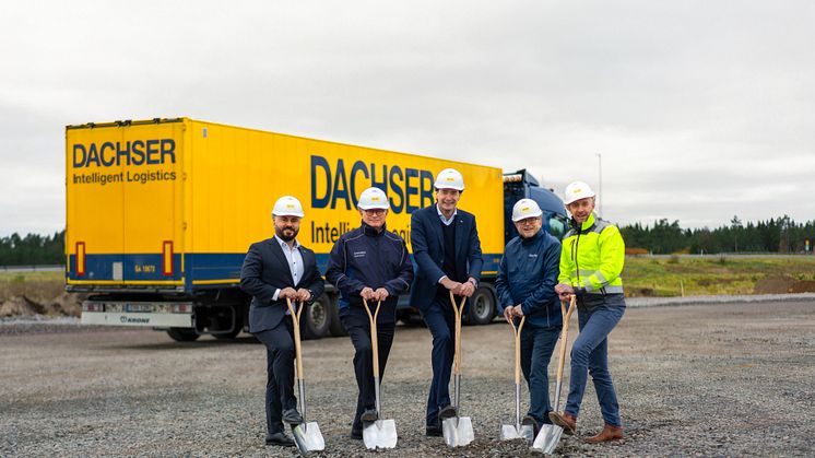 Från vänster: Martin Ishak, Sales Manager. René Sidor, Managing Director Nordic. Carl-Johan Westas, Country Manager Sweden European Logistics och Branch Manager Jönköping. Mats Larsson, Operation Manager. Fredrik Rånge, Contract Logistics Manager.