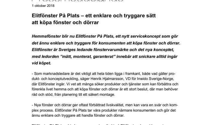 Elitfönster På Plats – ett enklare och tryggare sätt att köpa fönster och dörrar