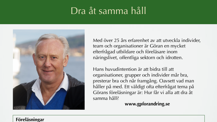 Göran Persson - förändringskonsult
