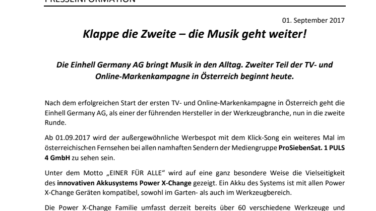 Klappe die Zweite - die Musik geht weiter!