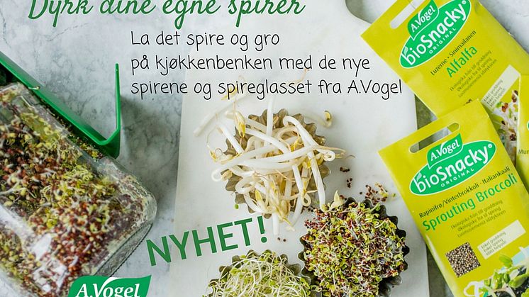 NYHET! Dyrk dine egne spirer med BioSnacky fra A.Vogel