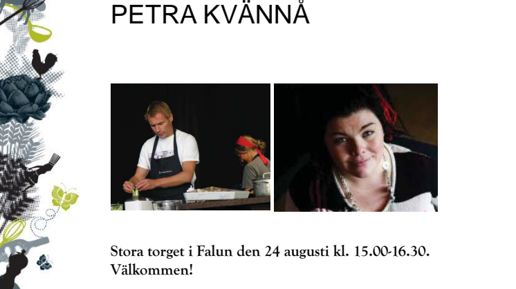 Live-mat med Rune Kalf-Hansen och sångerskan Petra Kvännå 24/8 kl 15.00 på Stora Torget, Falun