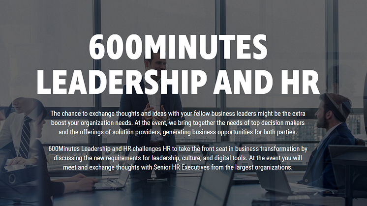 TNG medverkar på 600 minutes Leadership and HR i Stockholm 