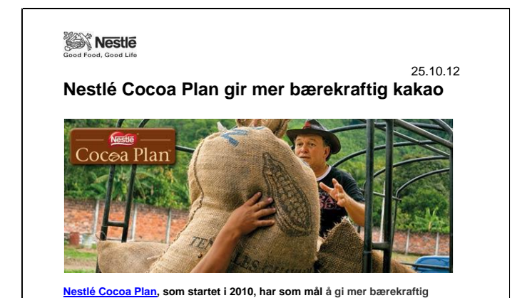 Nestlé Cocoa Plan gir mer bærekraftig kakao 