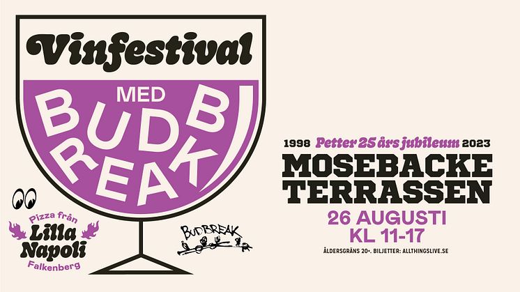 Vinfestivalen gästar Petters 25årsjubileum den 26 augusti