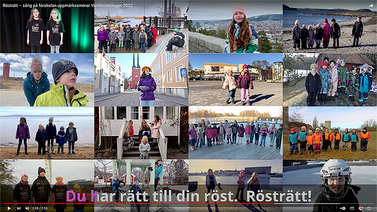 Inför firandet av Världsröstdagen släpps signaturmelodin som karaokeversion med sjungande barn från de medverkande regionerna i Rösträtt – sång på förskolan.