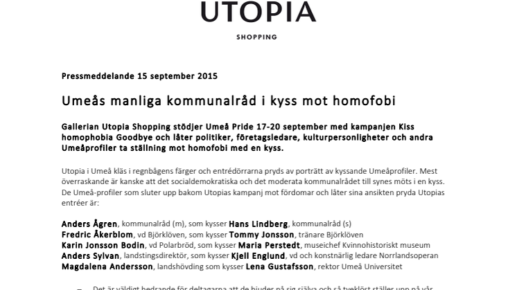 Umeås manliga kommunalråd i kyss mot homofobi