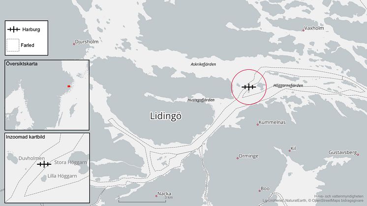 I farleden utanför Lidingö rammades Harburg av ett annat fartyg den 16 februari 1957. Bild: HaV