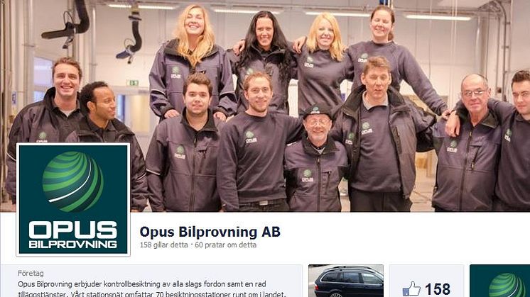 Opus bilprovning finns nu även på Facebook!