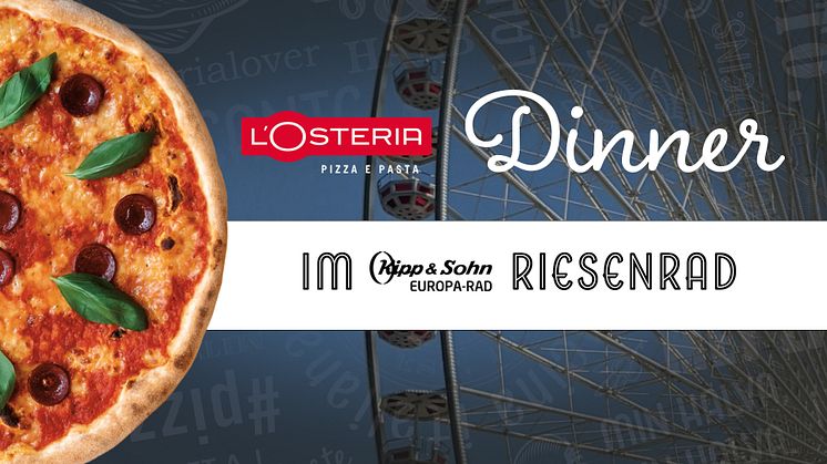 L’Osteria veranstaltet Dinner im Riesenrad mit Blick über Köln