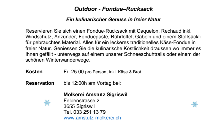 Flyer Fondue Rucksack
