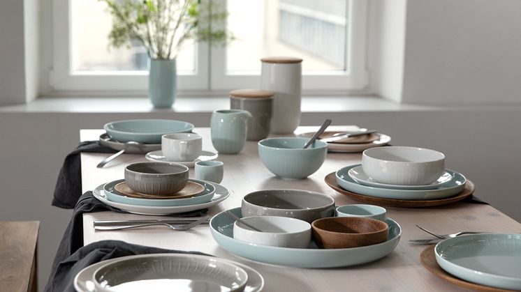 The new Arzberg colour Mint Green blends harmoniously with the existing pastel nuances of the Joyn collection.