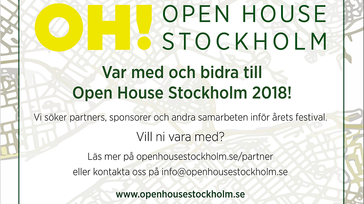 Bli sponsor under Open House Stockholm 2018!
