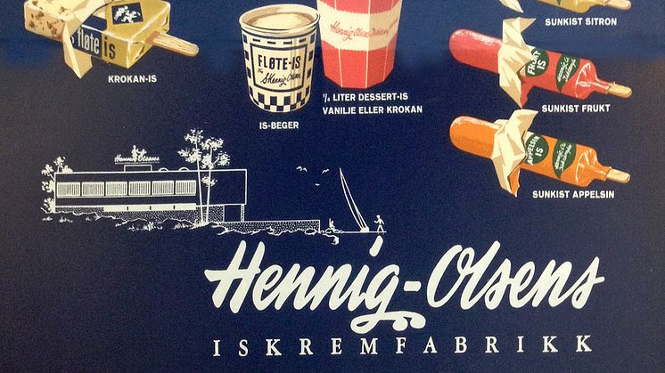 1970, Hennig-Olsen sortimentsplakat småis