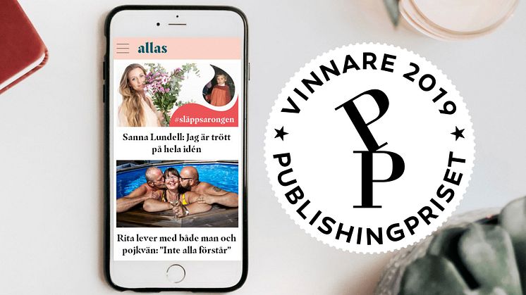 Allas.se vinner Publishingpriset 2019 för bästa webbtidskrift