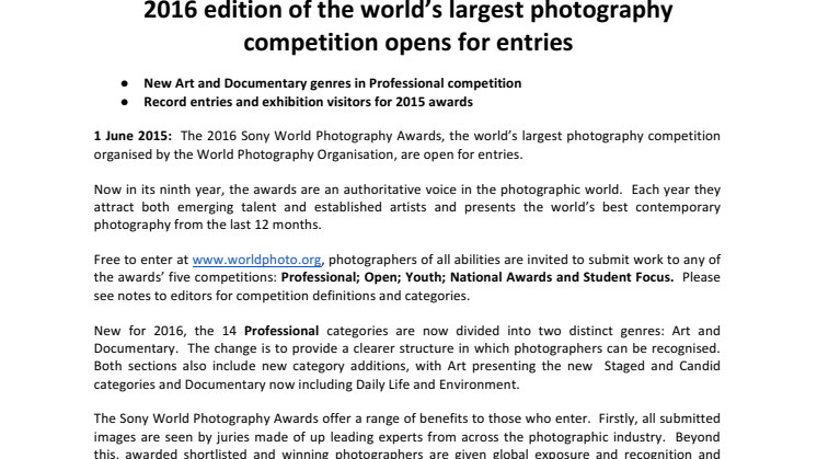 Nu är världens största fototävling öppen för bidrag