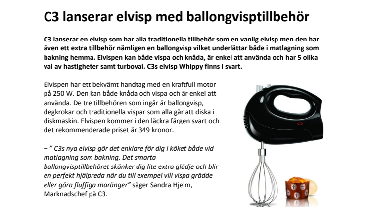 C3 lanserar elvisp med ballongvisptillbehör