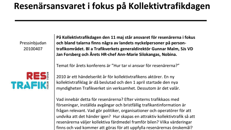 Resenärsansvaret i fokus på Kollektivtrafikdagen 