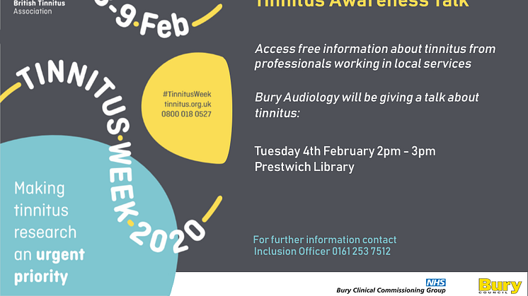 ​Free help and information during Tinnitus Awareness Week