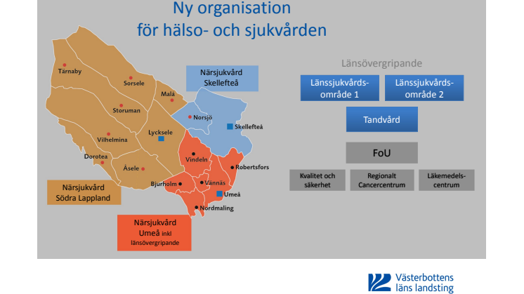 Beskrivning och skiss ny organisation hälso- och sjukvårdsförvaltningen i Region Västerbotten