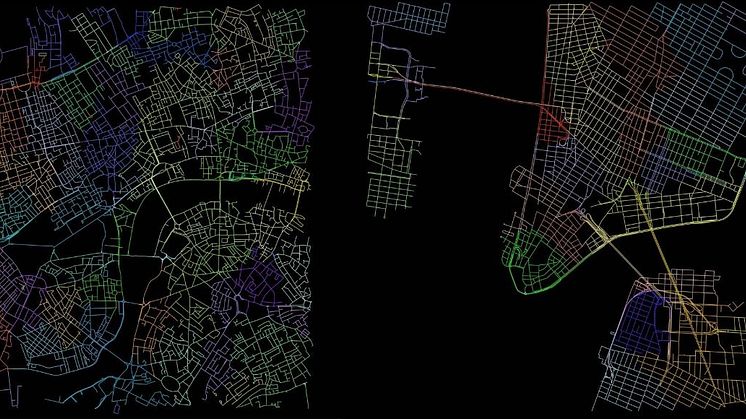 Map of London and New York City streets