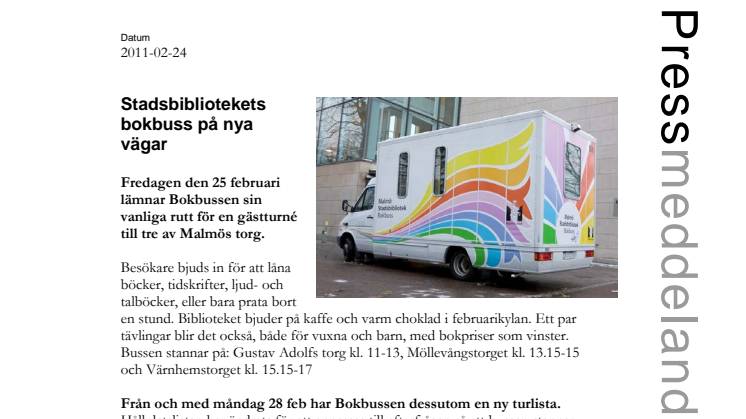 Stadsbibliotekets bokbuss på nya vägar