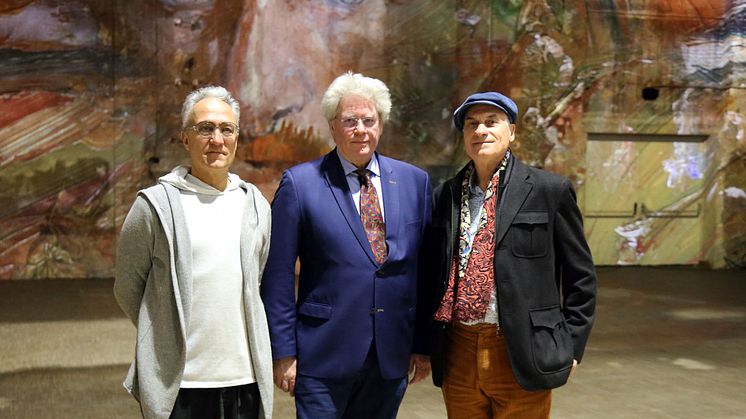 Massimiliano Siccardi, Prof. Markus Löffler und Gianfranco Iannuzzi (v.l.) im Kunstkraftwerk Leipzig - Foto Andreas Schmidt