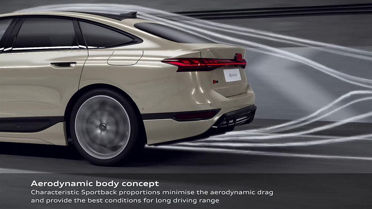 Audi A6 Sportback e-tron - efficiency technologies and aerodynamics animation