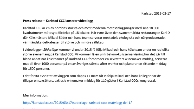 Karlstad CCC lanserar videologg