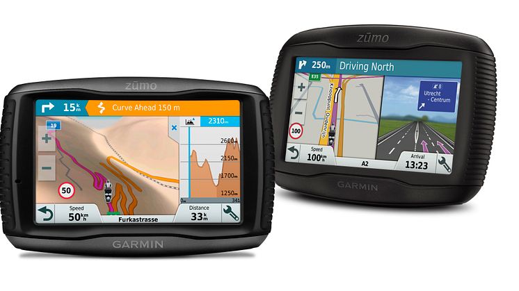 Garmin® zūmo 345LM, 395LM og 595LM motorsykkelnavigatorer