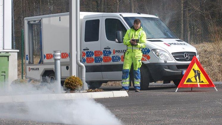 Spolning av vattenledningar med luft och vatten i nordöstra Billesholm