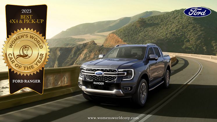 Women’s World Car of the Year kårer Ford Ranger til “Best 4x4 & Pick-up” i 2023