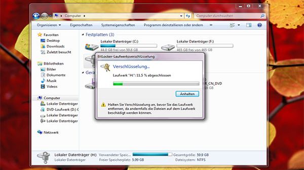 wiederherstellung der bitlocker laufwerkverschluesselung