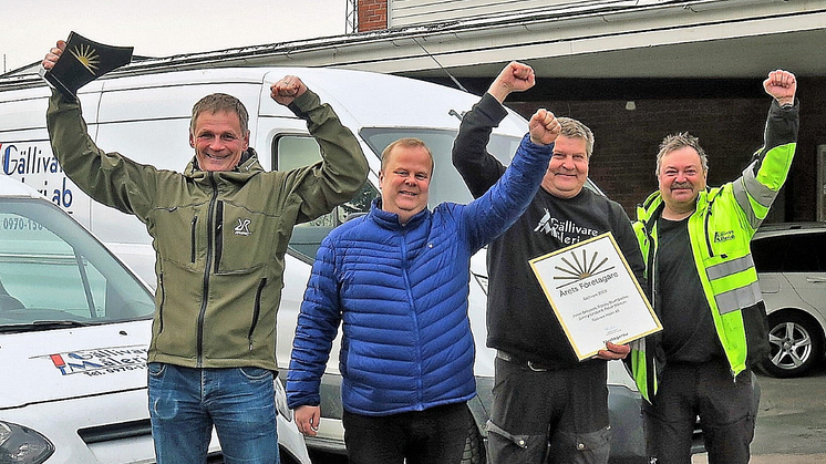 De fyra delägarna i Gällivare Måleri AB, Peter Nilsson, Jonny Linder, Peter Eriksson och Ronny Blombacke. Foto: Sara Sundvall, Företagarna Gällivare