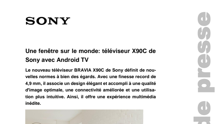 Une fenêtre sur le monde: téléviseur X90C de Sony avec Android TV