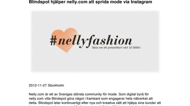 Blindspot hjälper nelly.com att sprida mode via Instagram