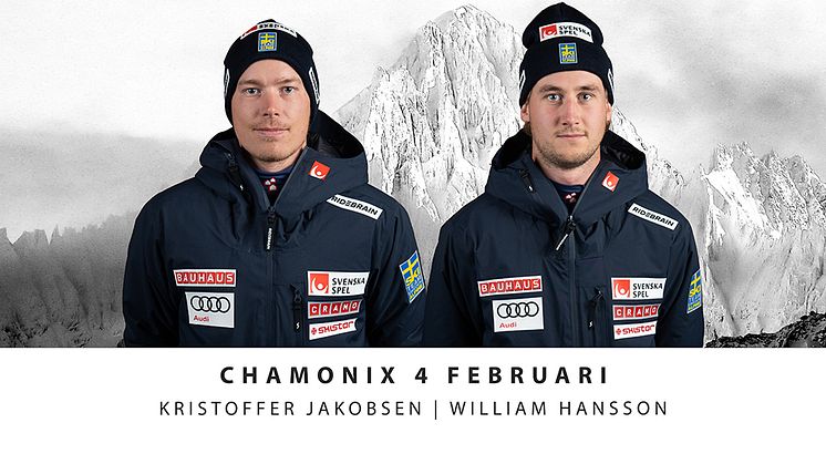 Kristoffer Jakobsen och William Hansson står på start i Chamonix 4 februari, den sista slalomtävlingen för herrarnas innan alpina VM. 