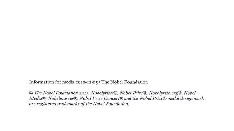 Nobel Week 2012 - Detailed Information
