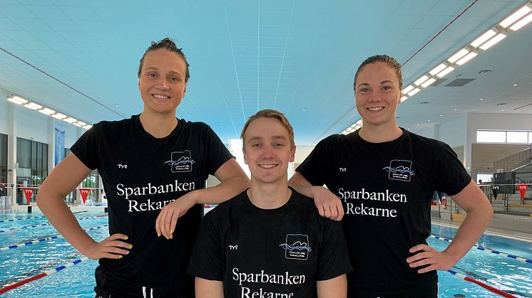 Anna Eriksson, Lisa Eriksson och Karl Lindoff från Eskilstuna Simklubb