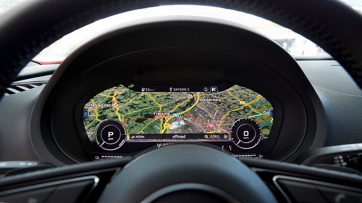 Audi virtual cockpit Google Earth Audi A3 e-tron