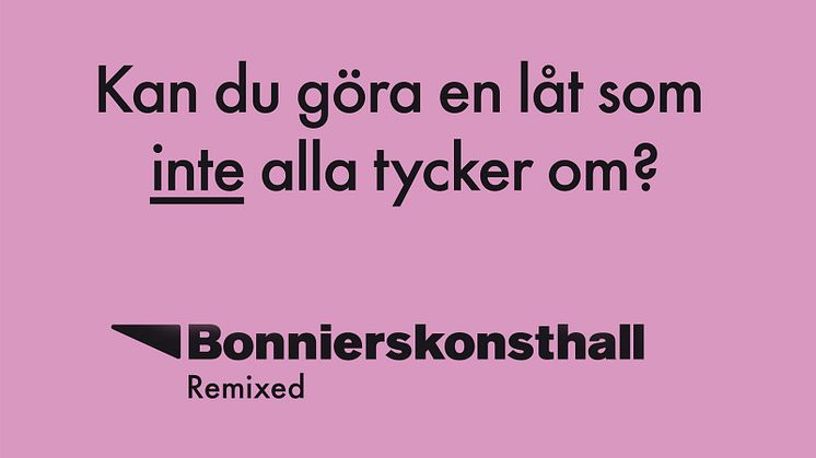 Bonniers Konsthall Remixed, prisutdelning fredag 30 november.