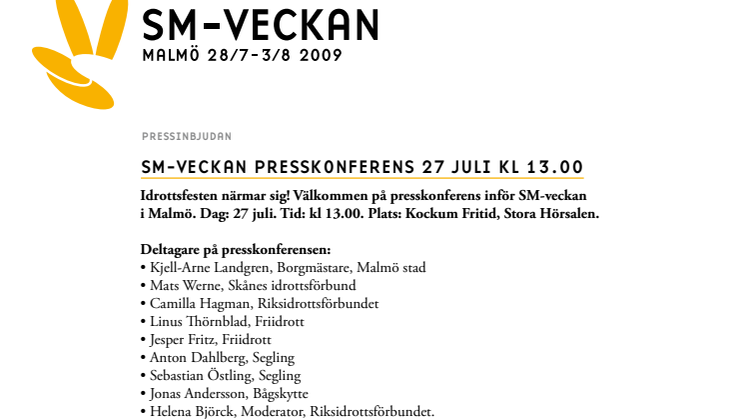Pressinbjudan: Presskonferens SM-veckan