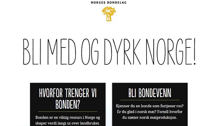 Bli med Bondelaget på å dyrke Norge