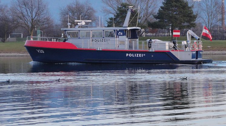 Auch am Boot der Polizei Vorarlberg wurde ein Wasserspender integriert