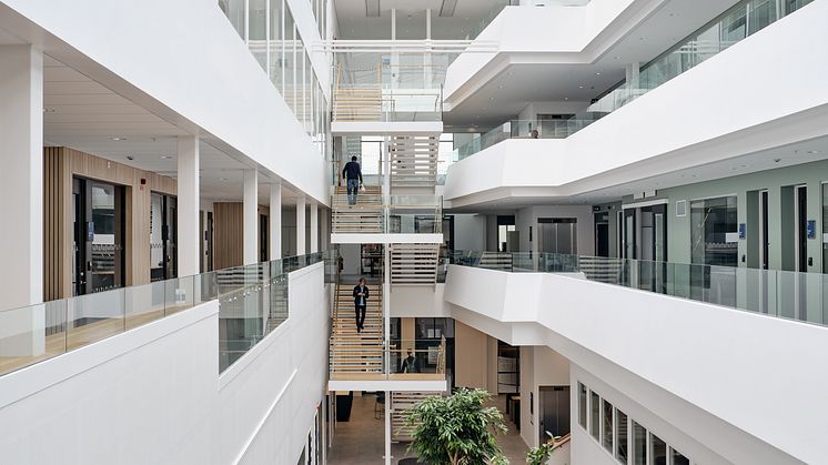 Om- och tillbyggnad av Högskolan i Halmstad - Hus S, ett uppdrag som är utformat av Fredblad. Foto: Per Kårehed