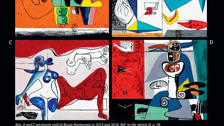 Four enamel paintings by Le Corbusier