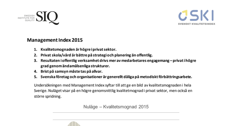 Rapport om kvalitetsmognad inom offentlig och privat sektor – en jämförelse 