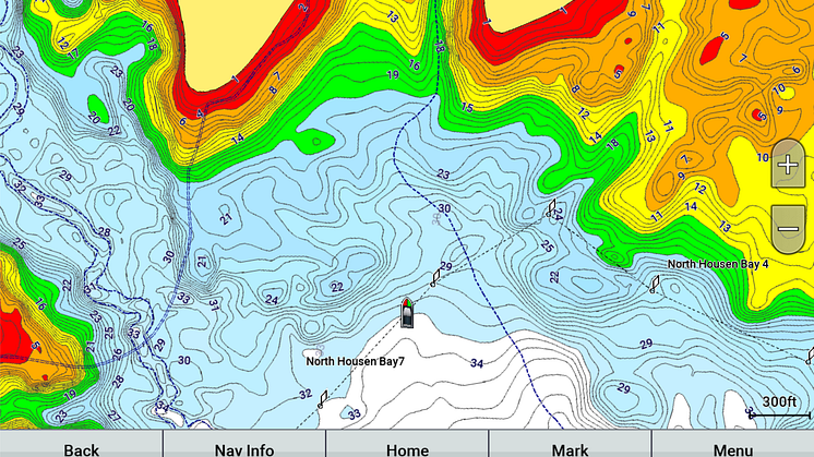 Garmin_Garmin Navionics+_Screen mit Tiefenbereichsschattierung (c) Garmin Deutschland GmbH